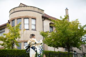 成人式前撮りにおすすめロケーションスポット！岡崎市の旧本多忠次邸で撮影しました。|まきやす・衣裳(ふりそで・袴・ウェディングなど)のレンタル(豊川・豊橋・岡崎）